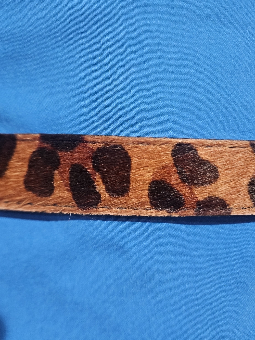 Vintage Leopard Print Calf Hair Leather Belt Gold Hardware. Size Medium - Picture 16 of 16